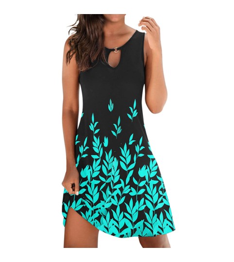 Printed V-Neck Simple Slim Fit Casual Dress